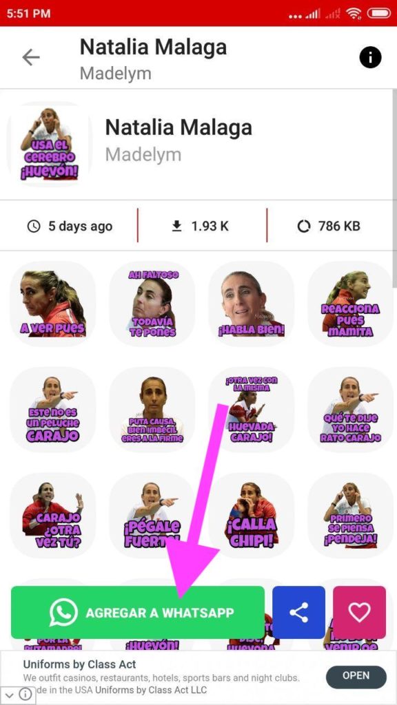 descargar Stickers de Natalia Malaga para Whatsapp