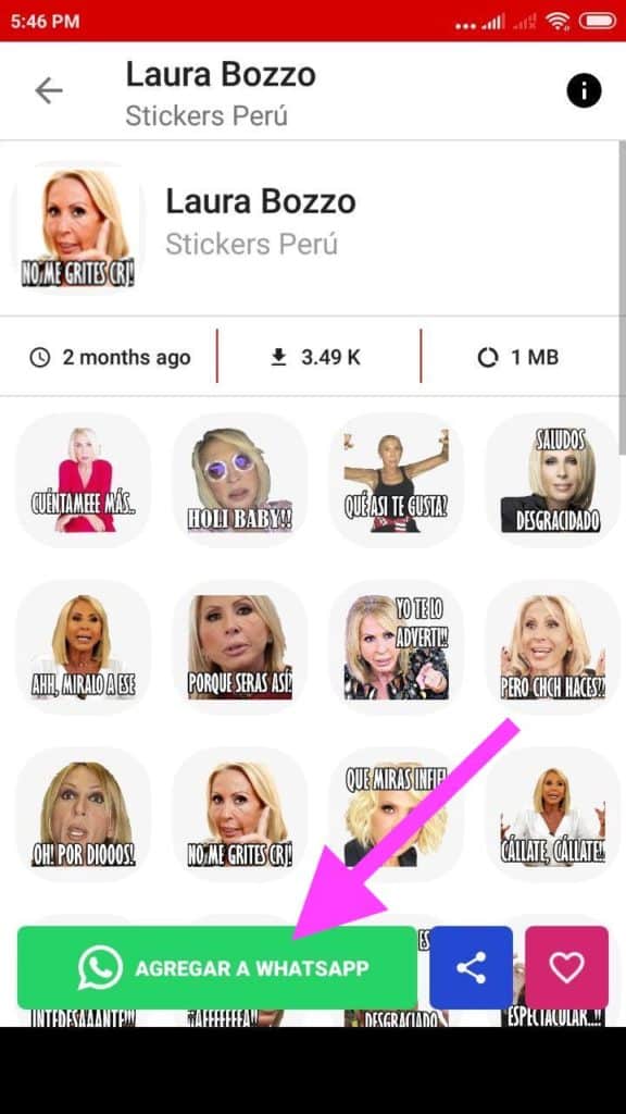 instalar Stickers de Laura Bozzo para Whatsapp