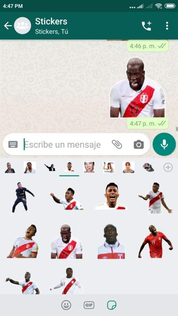 nuevos Stickers de futbolistas peruanos para Whatsapp