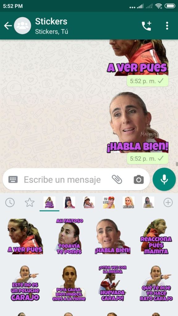 pack Stickers de Natalia Malaga para Whatsapp