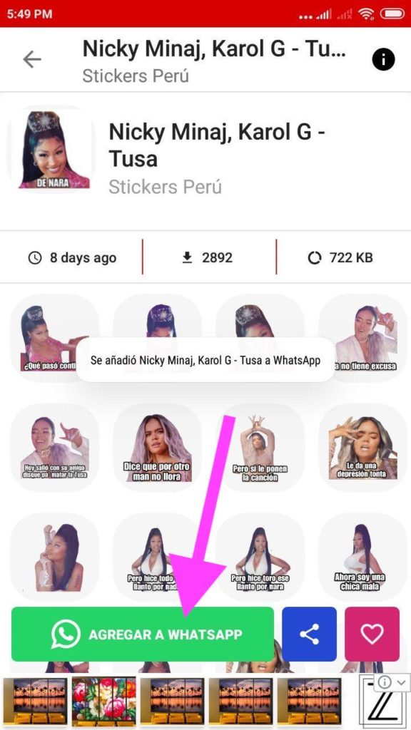 Stickers de Nicky Minaj para Whatsapp tusa