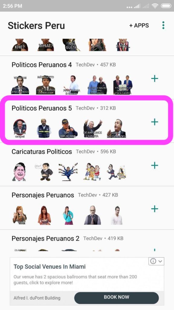 agregar stickers de daniel urresti whatsapp