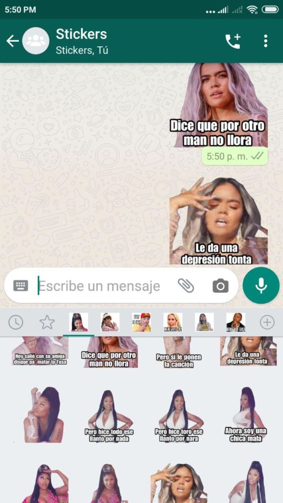 Stickers de Karol G para Whatsapp 》》 De la TUSA