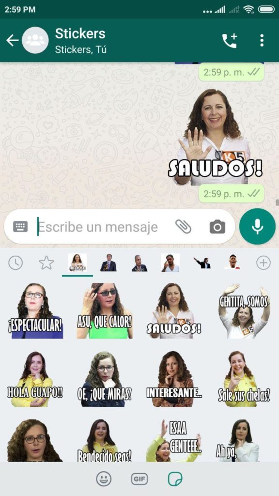 descargar stickers de Rosa Bartra para whatsapp