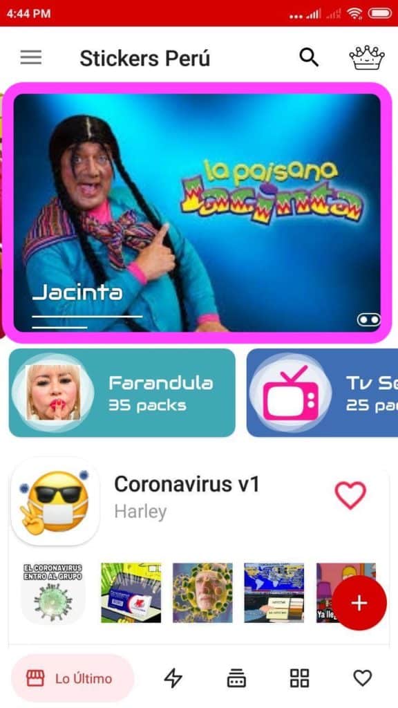 neuvos Stickers de Paisana Jacinta para Whatsapp